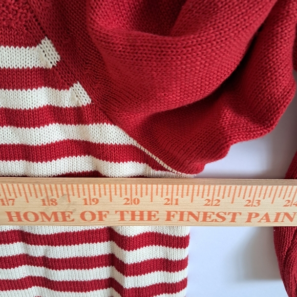 Talbots Red and White Striped Sweater with Navy Anchor NWT - Picture 6 of 12